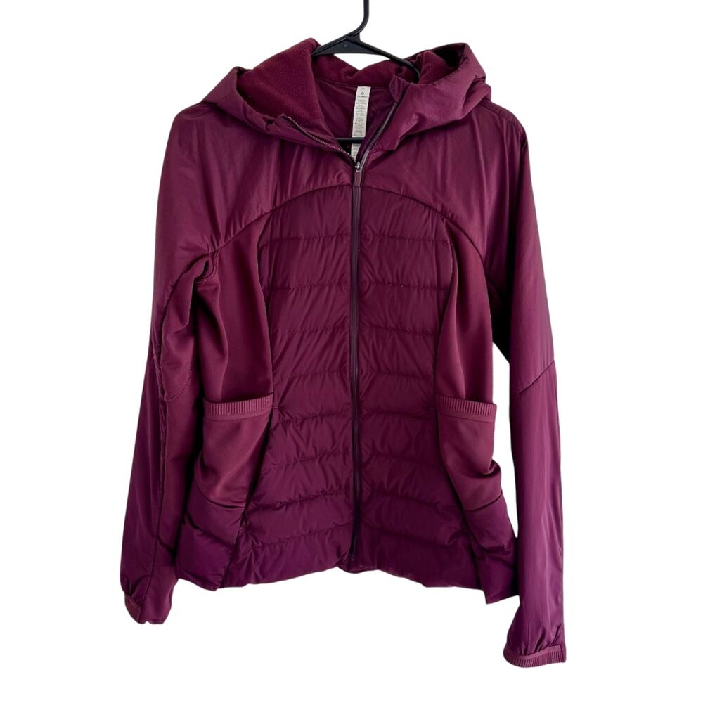 Lululemon Down for It All JacketRed Merlot (Maroon) Size 10 - Picture 2 of 9